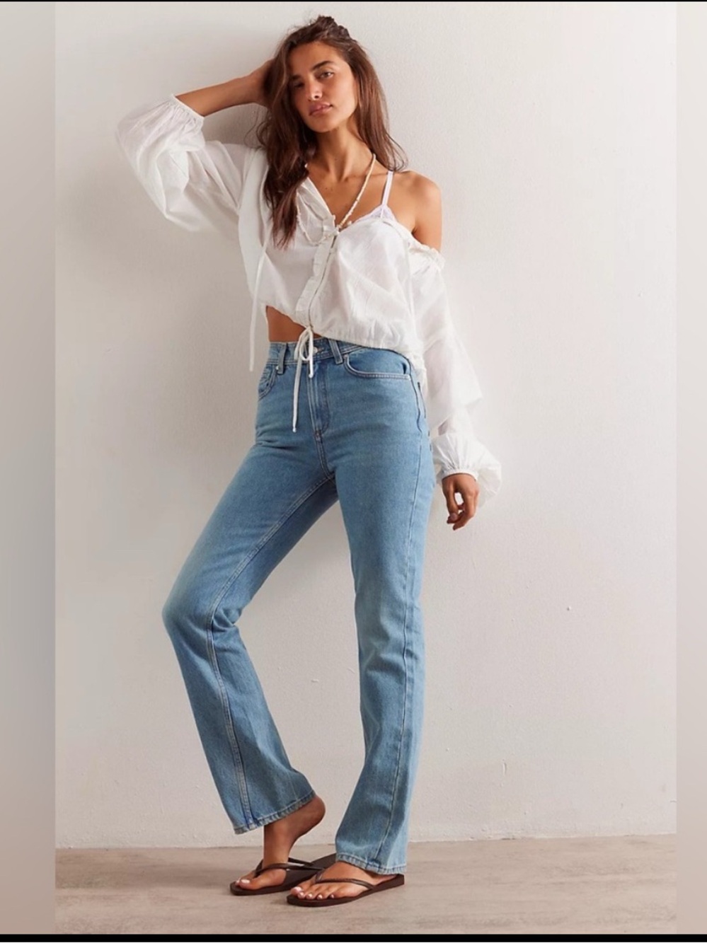 NWT We The Free Light Blue Straight Leg Denim Jeans